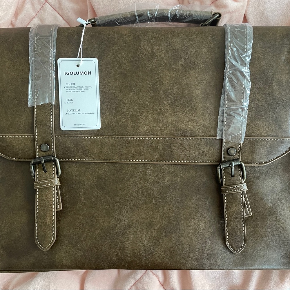 Brown REAL Leather Men's MESSENGER Bag
